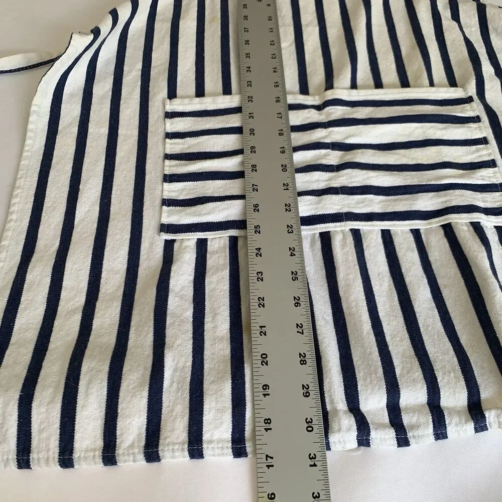 Vintage Mickey Mouse Chef Apron‎ Kitchen Retro Blue Stripe Adult Cooking